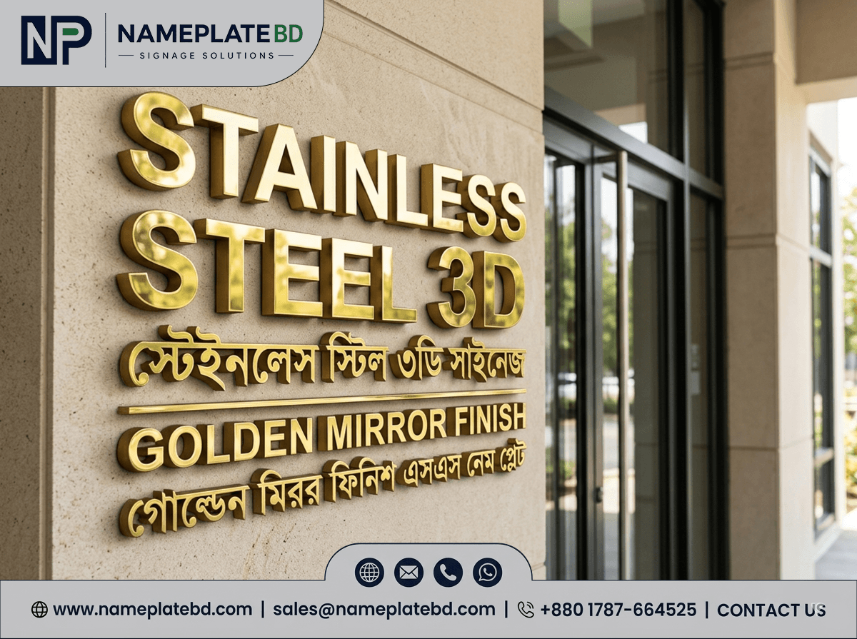 Stainless Steel 3D Letter Name Plate