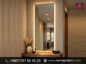 Backlit Arched Mirror Signage Design & Manufacturing | Name Plate Bangladesh