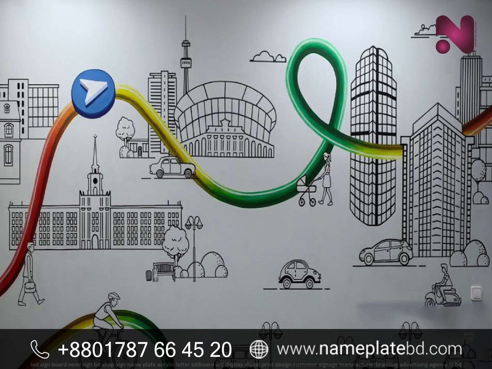 Matte Vinyl Sticker Design & Printing | Name Plate Bangladesh