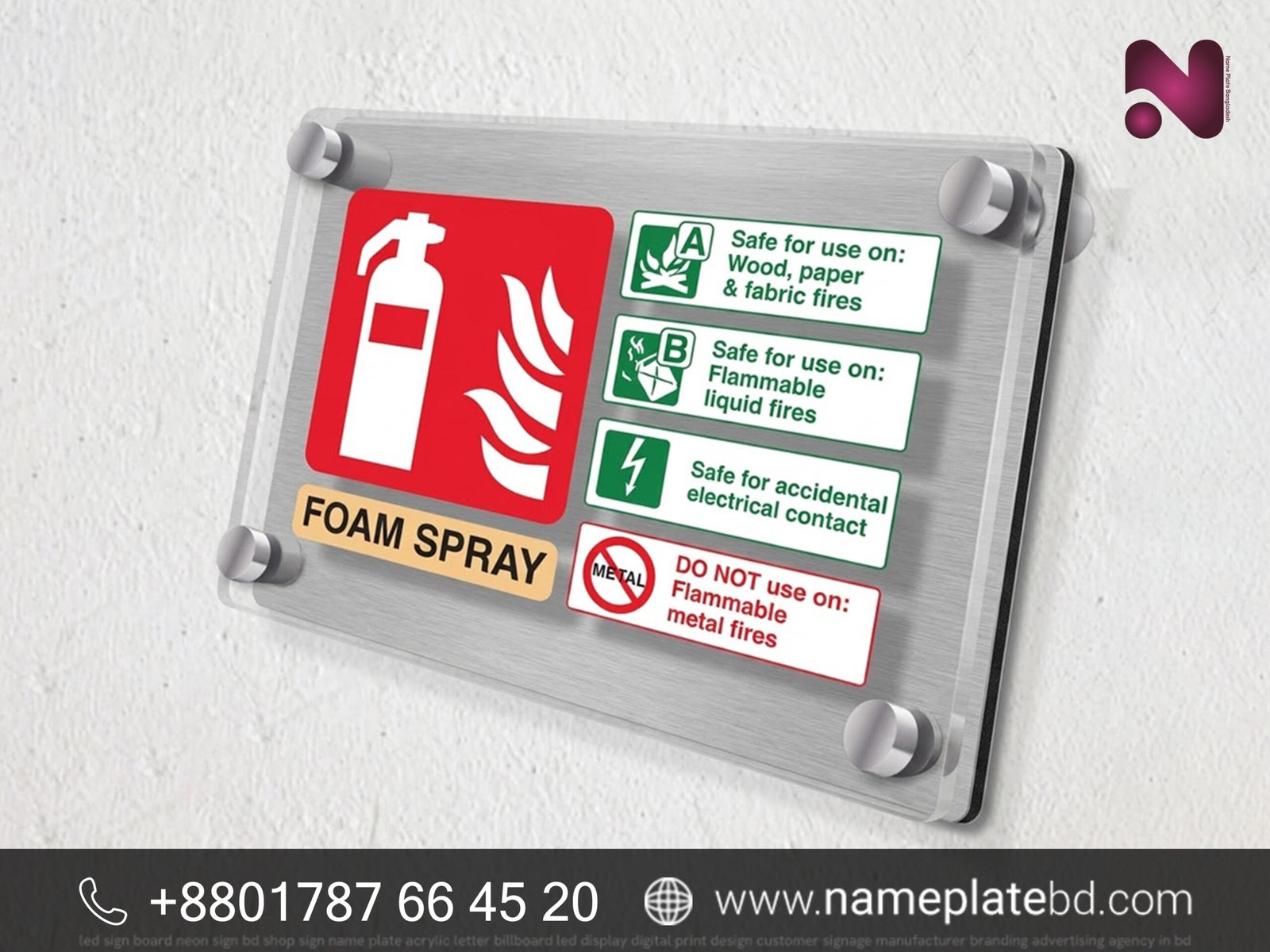 Fire Safety Signage Design & Manufacturing | Name Plate Bangladesh