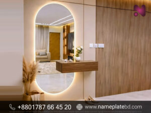 Luxury LED Arch Mirror Signage | Name Plate Bangladesh