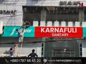 Jaguar Sanitary & Bath Accessories LED Signage Project | Premium Acrylic Letter Sign by Name Plate Bangladesh